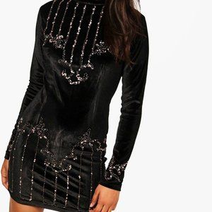 Black Velvet Mini Dress